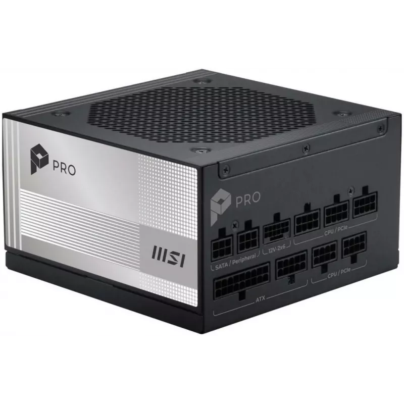 MSI PRO A850PL PCIE5 850W 80 PLUS Platinum ATX 3.0 täysin modulaarinen virtalähde