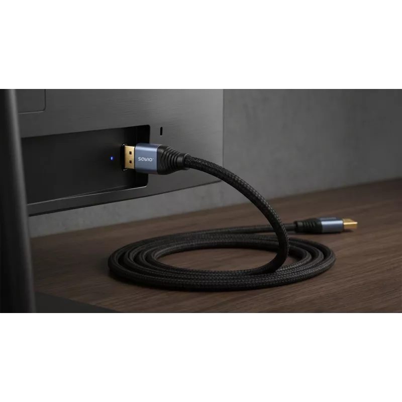 SAVIO CL-210 DisplayPort 2.1 -kaapeli 2m musta