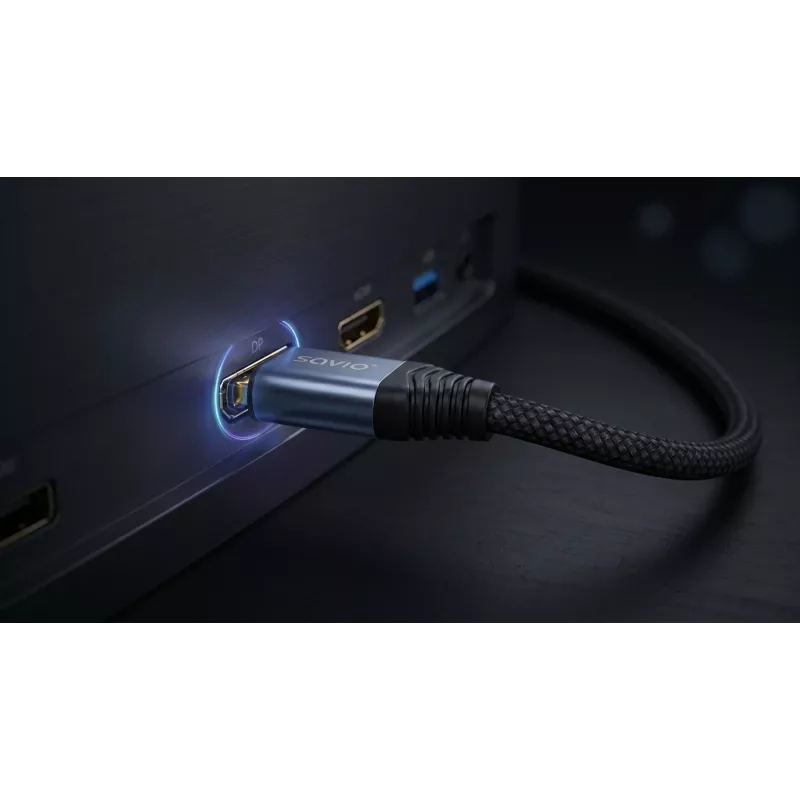 SAVIO CL-210 DisplayPort 2.1 -kaapeli 2m musta