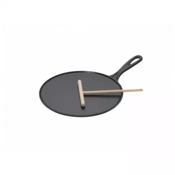Le Creuset valurautainen crêpe-pannu 27 cm musta