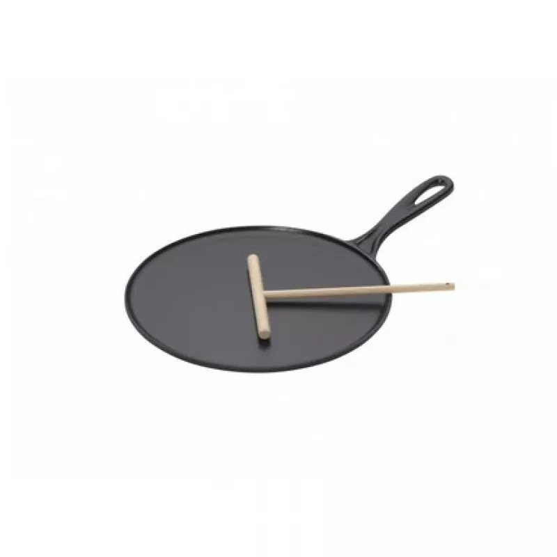 Le Creuset valurautainen crêpe-pannu 27 cm musta