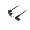 LANBERG CEE 7/16 - IEC 320 C7 -virtajohto 3m kulmaliitin VDE musta