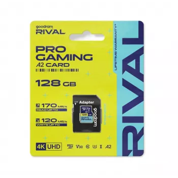 GOODRAM microSDXC 128GB V30 A2 UHS-I U3 RIVAL + sovitin