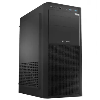 Logic Concept J23 PRO Black Mid-Tower tietokonekotelo, jossa karkaistu lasi, USB-C, ARGB-tuulettimet