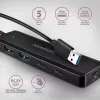 AXAGON HUE-C2A 5 Gbps matkakeskitin, 2x USB-A + 2x USB-C, USB-C Power IN, 19 cm USB-A-kaapeli