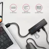 AXAGON HUE-C2A 5 Gbps matkakeskitin, 2x USB-A + 2x USB-C, USB-C Power IN, 19 cm USB-A-kaapeli
