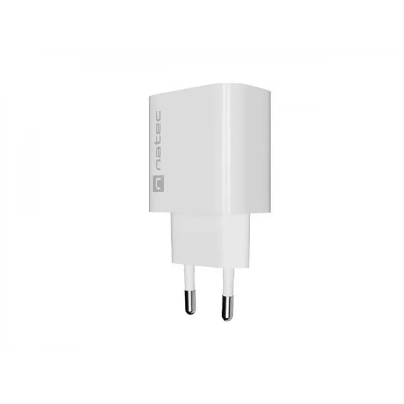 NATEC Ribera seinälaturi 1x USB-A + 1x USB-C 20W valkoinen