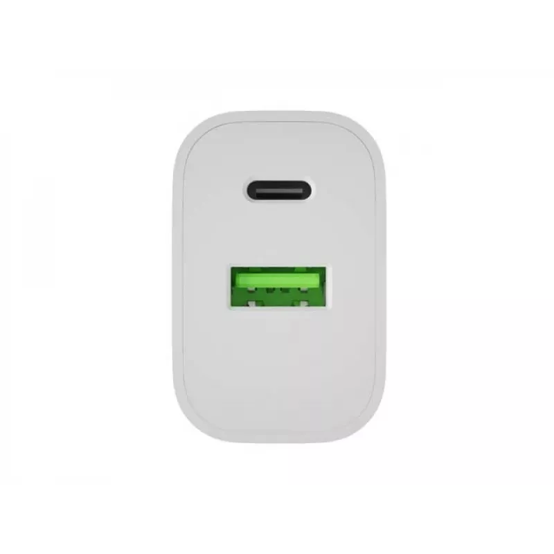 NATEC Ribera seinälaturi 1x USB-A + 1x USB-C 20W valkoinen