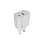 NATEC Ribera seinälaturi 1x USB-A + 1x USB-C 20W valkoinen
