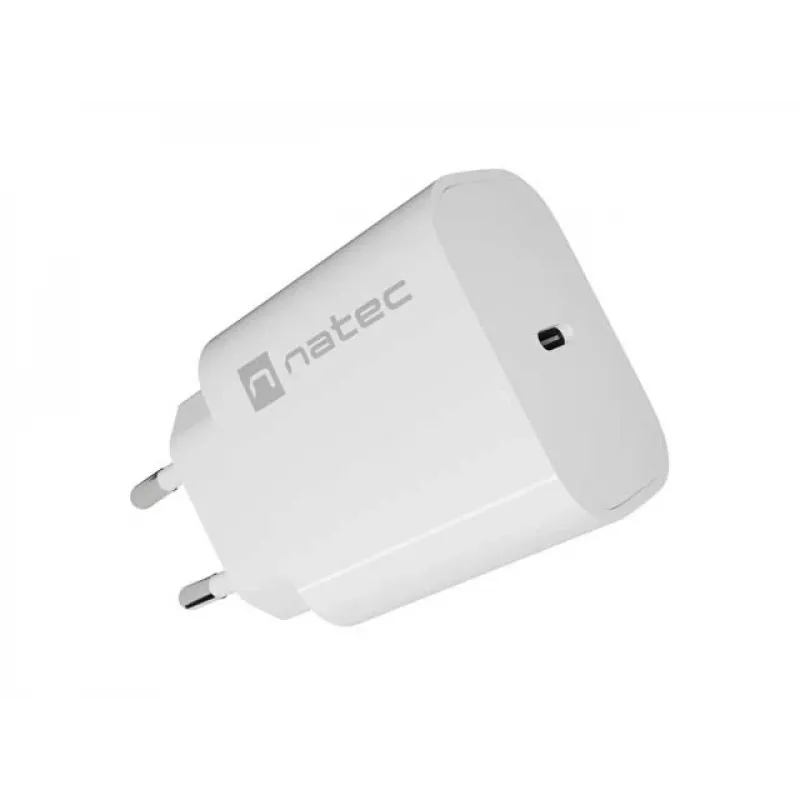 NATEC Ribera seinälaturi 1x USB-C 20W valkoinen