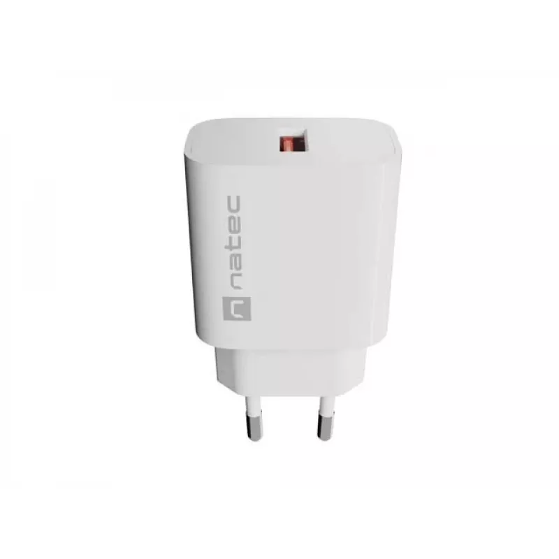 NATEC Ribera seinälaturi 1x USB-A 18W valkoinen