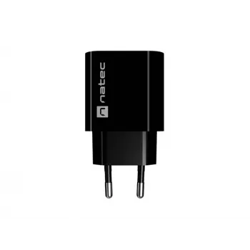 NATEC Ribera seinälaturi 1x USB-A + 1x USB-C 20W musta