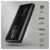 AXAGON EEM2-SD2B ulkoinen kotelo 10Gbps M.2 NVMe/SATA SSD LED-näytöllä, USB-C, musta