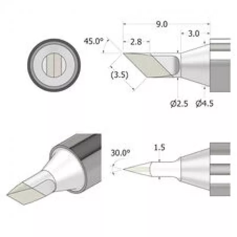 iFixit FixHub juotospää veitsi 2,5 mm hopea