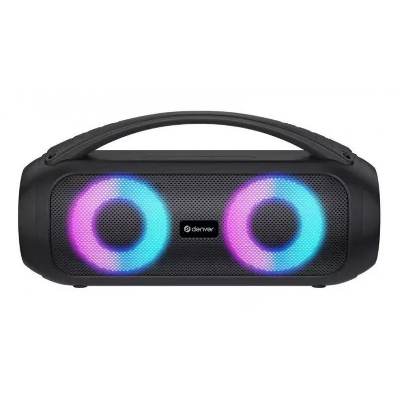 Denver BTG-618 kannettava Bluetooth-juhlakaiutin 200W LED-valoilla, musta