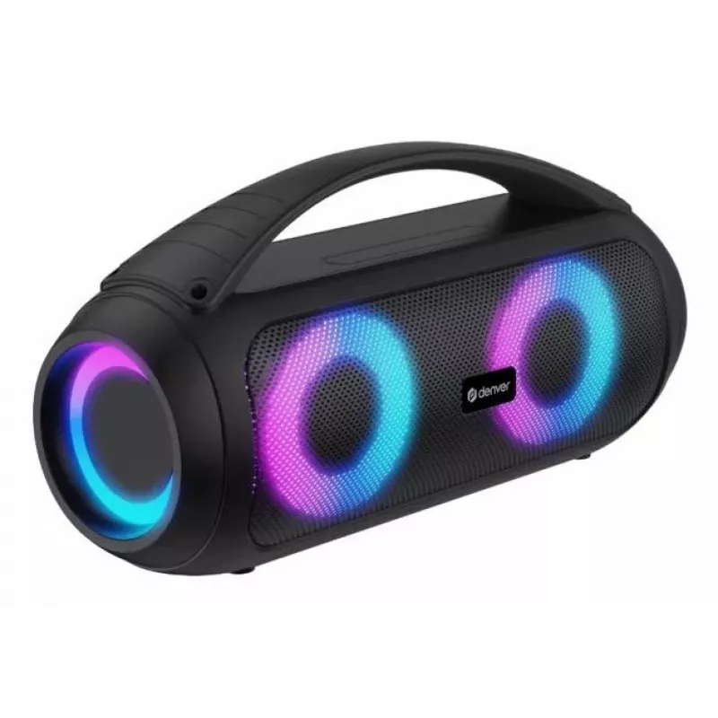 Denver BTG-618 kannettava Bluetooth-juhlakaiutin 200W LED-valoilla, musta