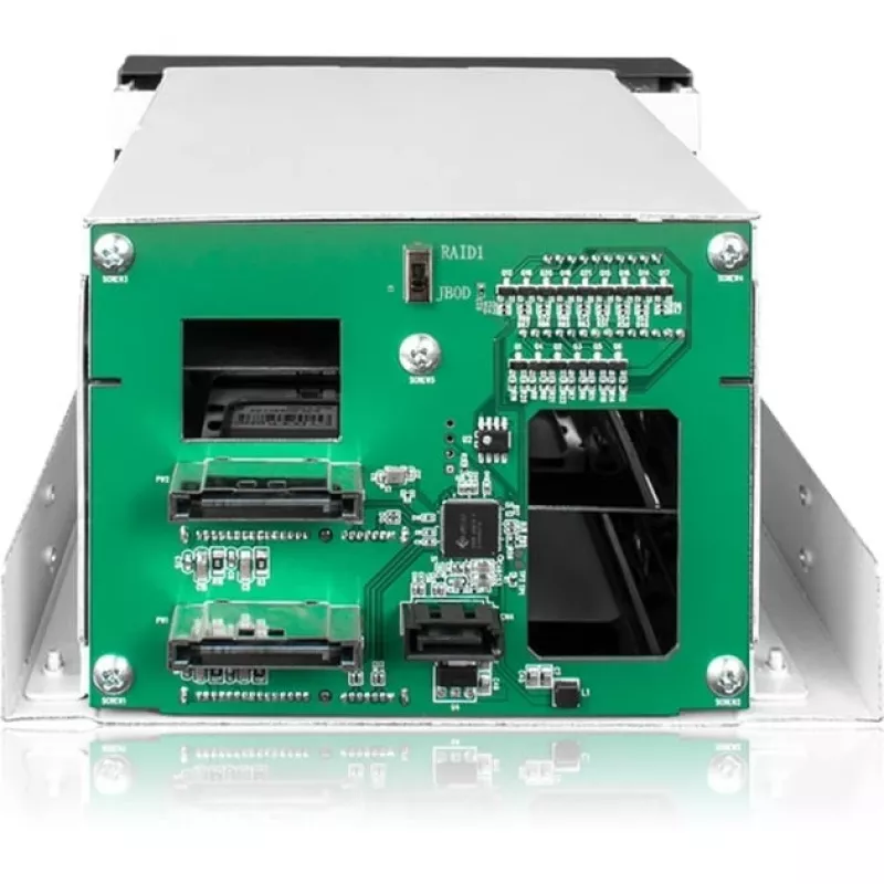 ICY BOX FatCage 2x 2.5/3.5 SATA HDD/SSD RAID 1 5.25 paikkaan musta/hopea