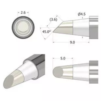 iFixit FixHub juotospää kartiomainen-talttamainen 2,6 mm hopea