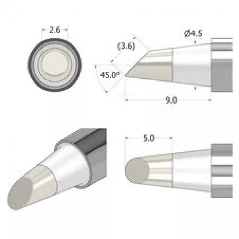 iFixit FixHub juotospää kartiomainen-talttamainen 2,6 mm hopea