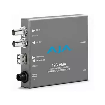 AJA 12G-AMA 12G-SDI audio embedder/disembedder analogisella audiolle