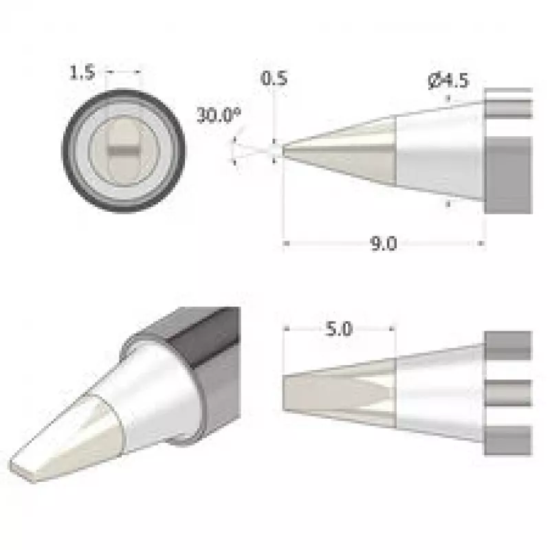 iFixit FixHub juotospää taltta 1,5 mm hopea