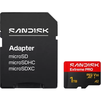 SanDisk Extreme PRO microSDXC 1TB UHS-I V30 A2 muistikortti + SD-sovitin