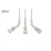 DIGITUS CAT 6A F-FTP kulmapatch-kaapeli, kupari, 0,5 m, harmaa, 10 kpl:n pakkaus