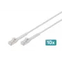 DIGITUS CAT 6A F-FTP kulmapatch-kaapeli, kupari, 2 m, harmaa, 10 kpl