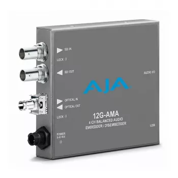 AJA 12G-AMA-R 12G-SDI analoginen audion embedder/disembedder 4-kanavaisella XLR:llä