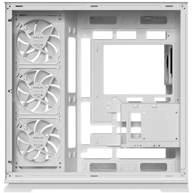 Krux Atron valkoinen Mid-Tower PC-kotelo karkaistulla lasilla