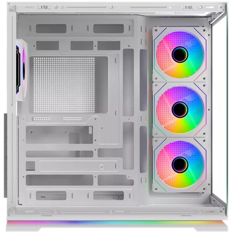 Krux Atron valkoinen Mid-Tower PC-kotelo karkaistulla lasilla