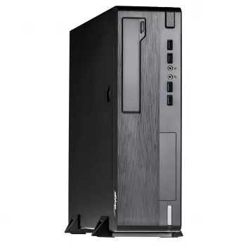 Akyga AK-502-02BK SFF-PC-kotelo, Micro-ATX / Mini-ITX, 2x USB 3.0, ilman virtalähdettä, musta