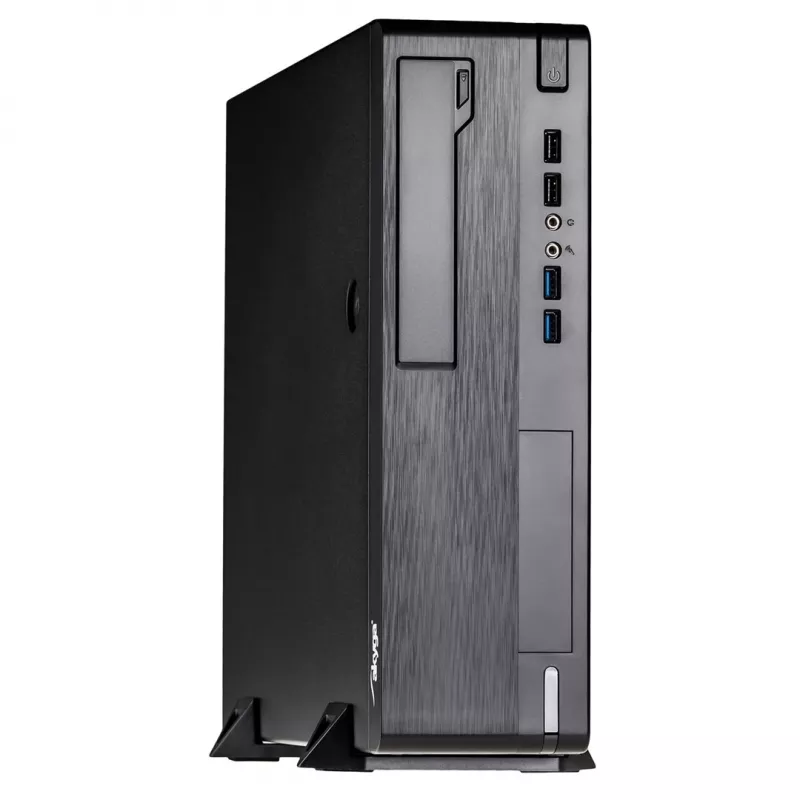 Akyga AK-502-02BK SFF-PC-kotelo, Micro-ATX / Mini-ITX, 2x USB 3.0, ilman virtalähdettä, musta
