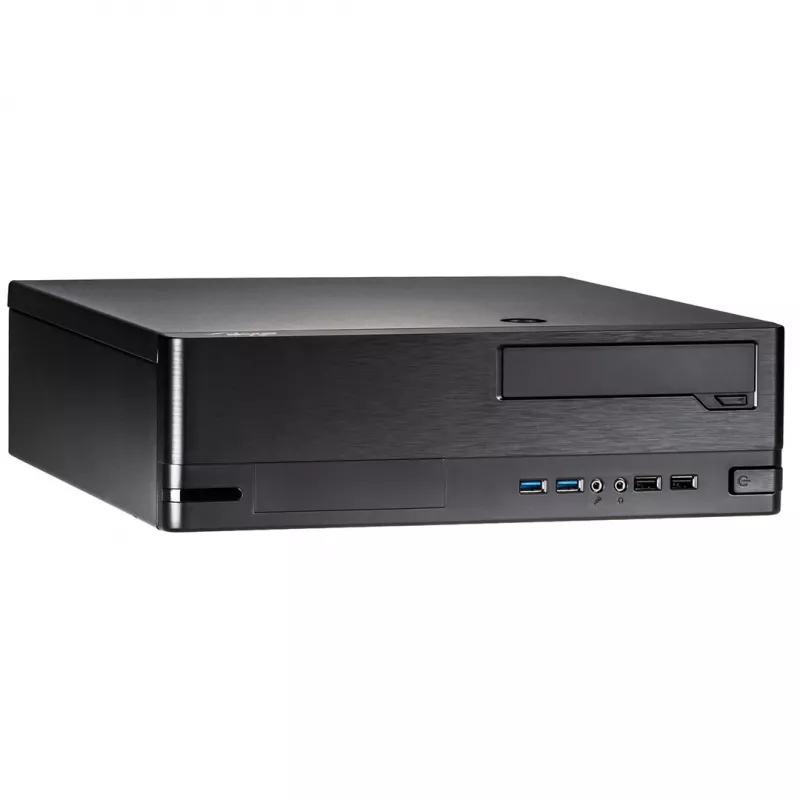 Akyga AK-502-02BK SFF-PC-kotelo, Micro-ATX / Mini-ITX, 2x USB 3.0, ilman virtalähdettä, musta