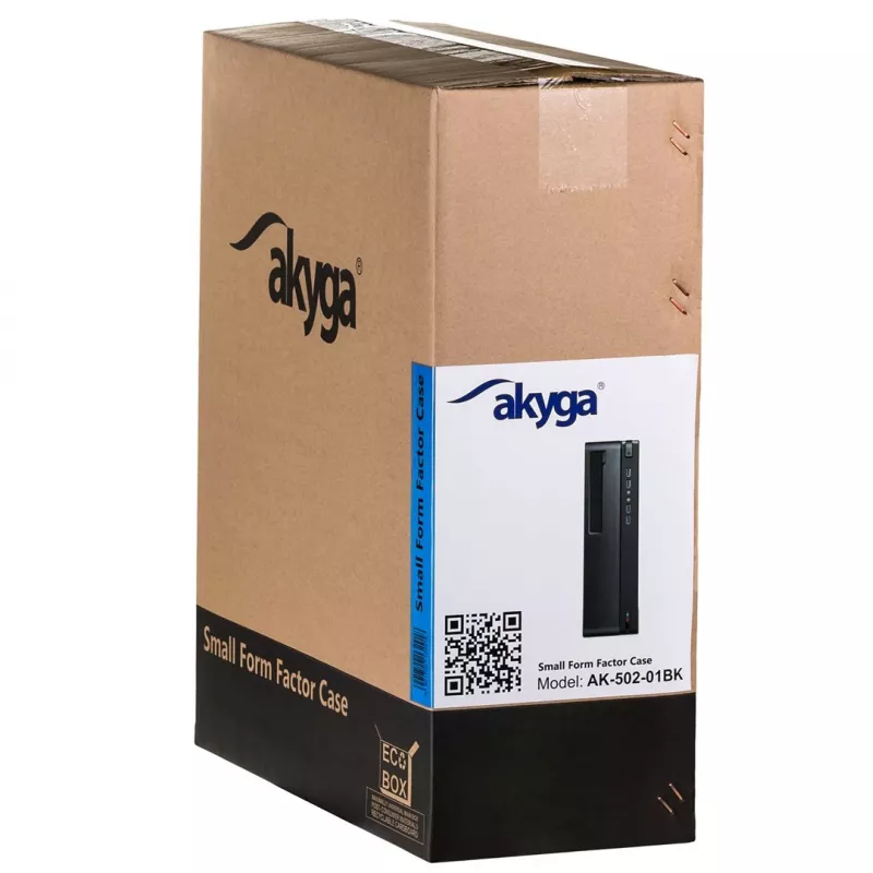 Akyga AK-502-02BK SFF-PC-kotelo, Micro-ATX / Mini-ITX, 2x USB 3.0, ilman virtalähdettä, musta
