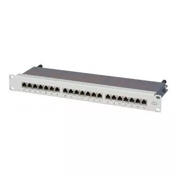 EFB Elektronik 19 tuuman 1U 24-porttinen patch-paneeli, tyhjä, harmaa (RAL 7035)