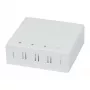 Synergy 21 FTTH-seinäkotelo 4 SC-S- tai LC-D-adapterille, 80x80mm kaapelinhallinnalla, DIN-kisko/seinä, puristus
