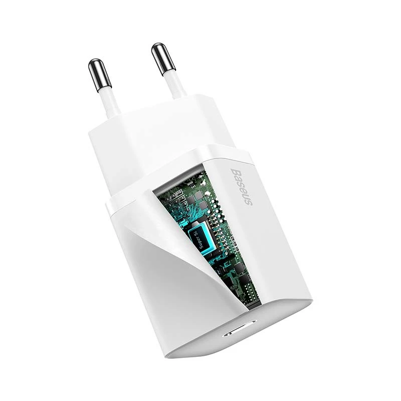 Baseus Super Si pikapikalaturi 20W USB-C kaapelilla (valkoinen)