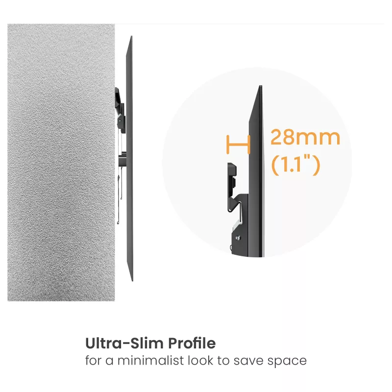 Equip 37-86 tuuman TV-seinäteline poraamatta 1 nivelellä, 60 kg, musta