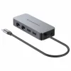 CONCEPTRONIC USB-C - 2x Gigabit Ethernet + 2x USB-A 3.2 Gen 1 -sovitin, 0,3m, harmaa
