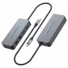 CONCEPTRONIC USB-C - 2x Gigabit Ethernet + 2x USB-A 3.2 Gen 1 -sovitin, 0,3m, harmaa