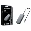 CONCEPTRONIC USB-C - 2x Gigabit Ethernet + 2x USB-A 3.2 Gen 1 -sovitin, 0,3m, harmaa