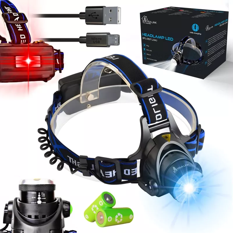 Extralink EFL-057 Loki LED-otsalamppu, USB-lataus, 350 lumenia, liiketunnistin