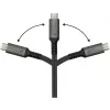 GoodConnections USB-C 2.0 (ST-ST) 3m -liitäntäkaapeli tekstiilipäällysteellä 240W antrasiitti