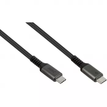 GoodConnections USB-C 2.0 (ST-ST) 3m -liitäntäkaapeli tekstiilipäällysteellä 240W antrasiitti