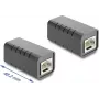 Delock RJ45-liitin naaras-naaras Cat.6A suojattu musta