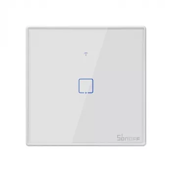 SONOFF T2EU1C-TX Smart WiFi + RF 433 -kosketusvalokytkin 1-osainen valkoinen