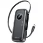 AWEI PowerBank PA-9 10000mAh 22,5W sisäänvedettävällä kaapelilla musta