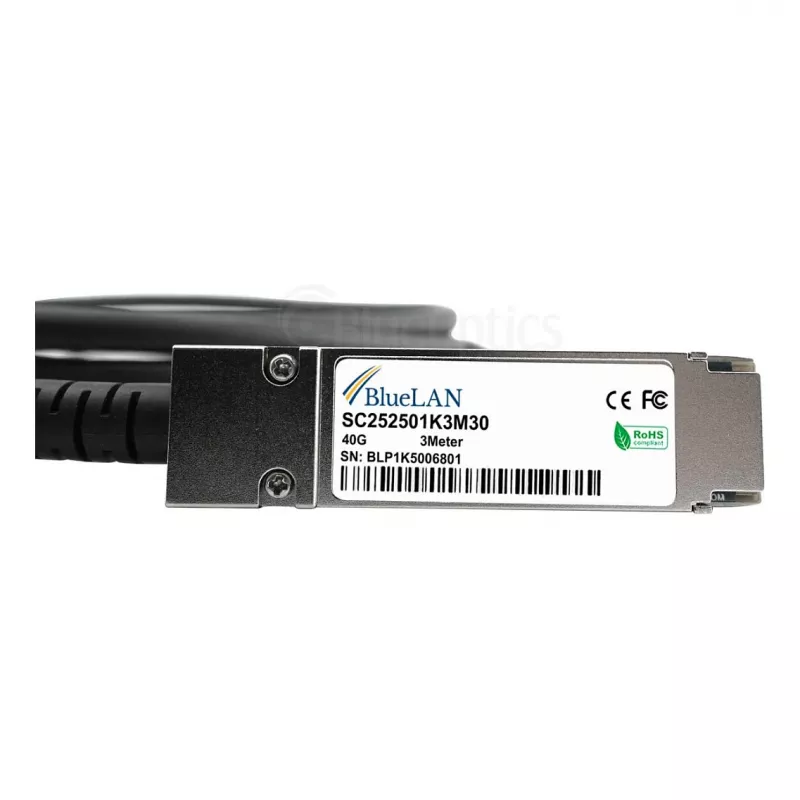 BlueOptics Networks 10313 -yhteensopiva BlueLAN DAC QSFP+ 40GBASE-CR4 passiivinen Direct Attach -kaapeli, 3 m (10313-BL)