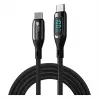 Good Connections USB 2.0 -lataus- ja datakaapeli 100W digitaalinäytöllä USB-C - USB-C 1 m musta